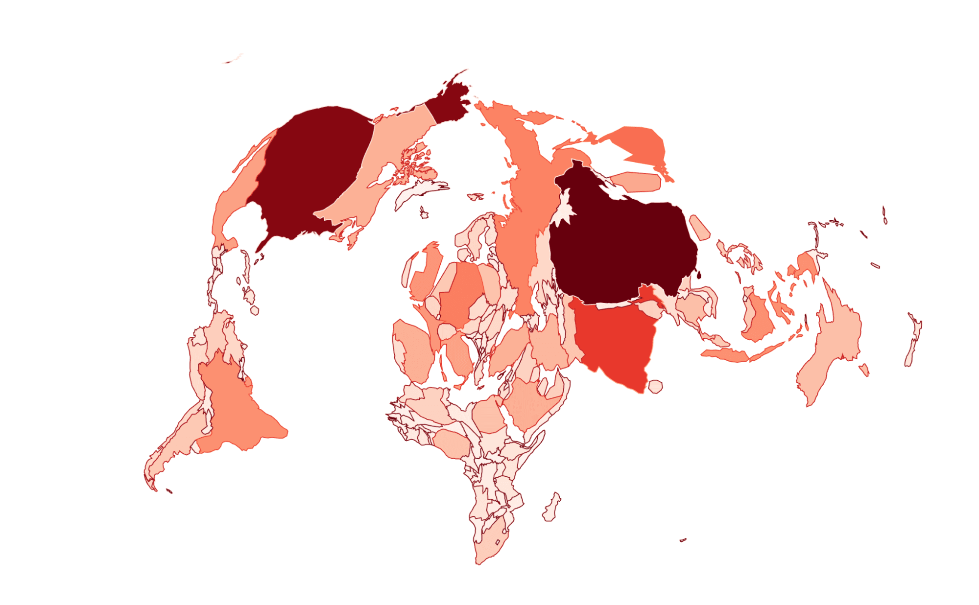 Contiguous cartogram