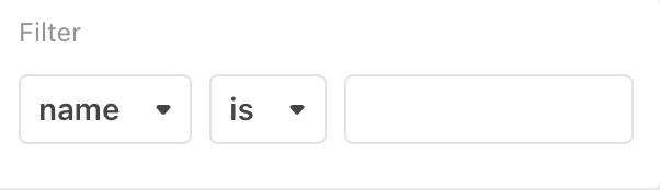 The Filter button activated and an option chosen from the Column menu reveals appropriate choices in the Operator menu and a field for entering detailed criteria.